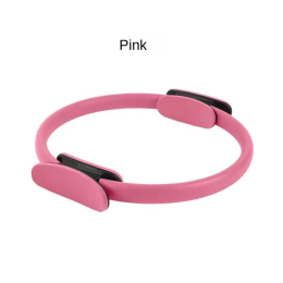 1pc Pilates Yoga Resistance Ring For Arm Leg Back Muscle Training; Home Fitness Workout Accessories (Color: Pink)