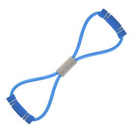 Foam Handle 8 Shape Elastic Band; Tension Band For Abdomen Waist Arm Leg Stretching; Fitness Training (Color: Blue)