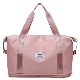 Expandable Large-capacity Travel Fitness Business Trip Bag Multi-color Optional Multi-scene Use Shoulder Bag (Color: Pink)