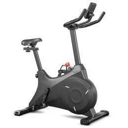 Indoor Gym Exercise Cycling Bike Smooth Belt Drive (Color: BLACK)