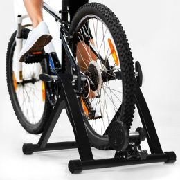 Indoor Fitness 8 Levels Adjustable Resistance Steel Bicycle Exercise Stand (Color: BLACK)