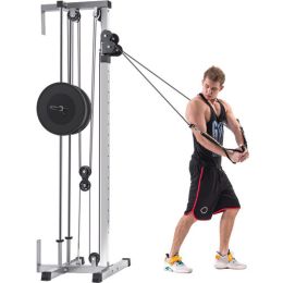 Lat Pulldown Machine Home Gym Fitness Silver (Color: as Pic)