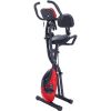 Folding Exercise Bike; Fitness Upright and Recumbent X-Bike with 10-Level Adjustable Resistance; Arm Bands and Backrest